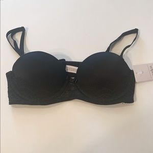 Black lace push up bra